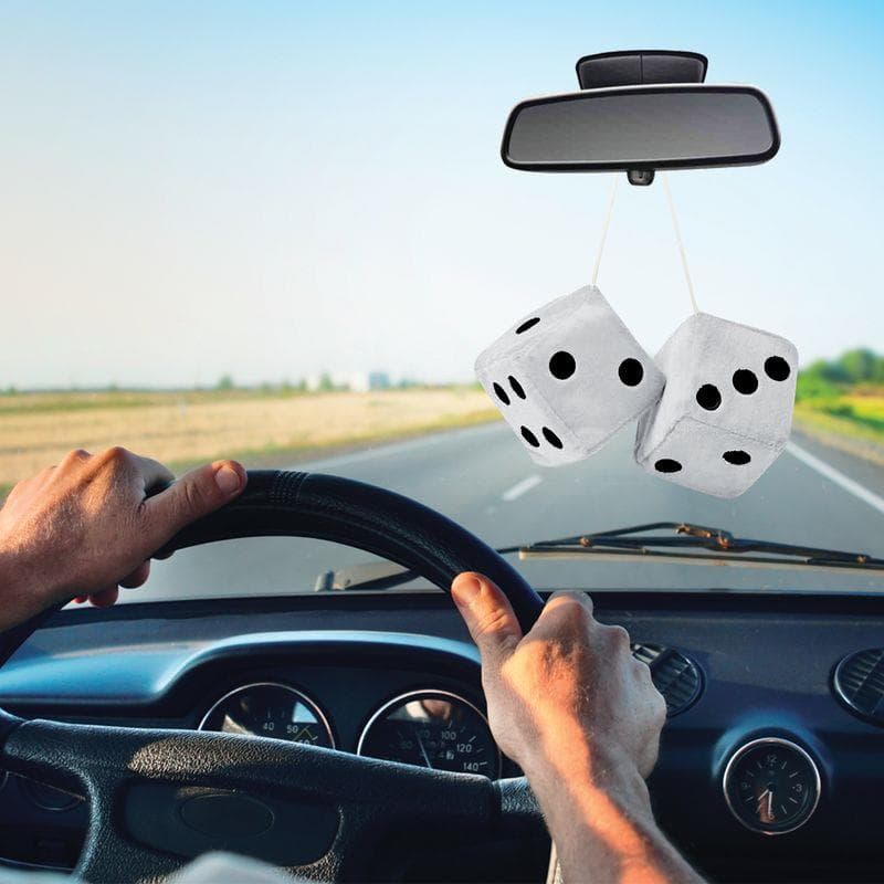 Terninger, hvite 9 x 9 cm