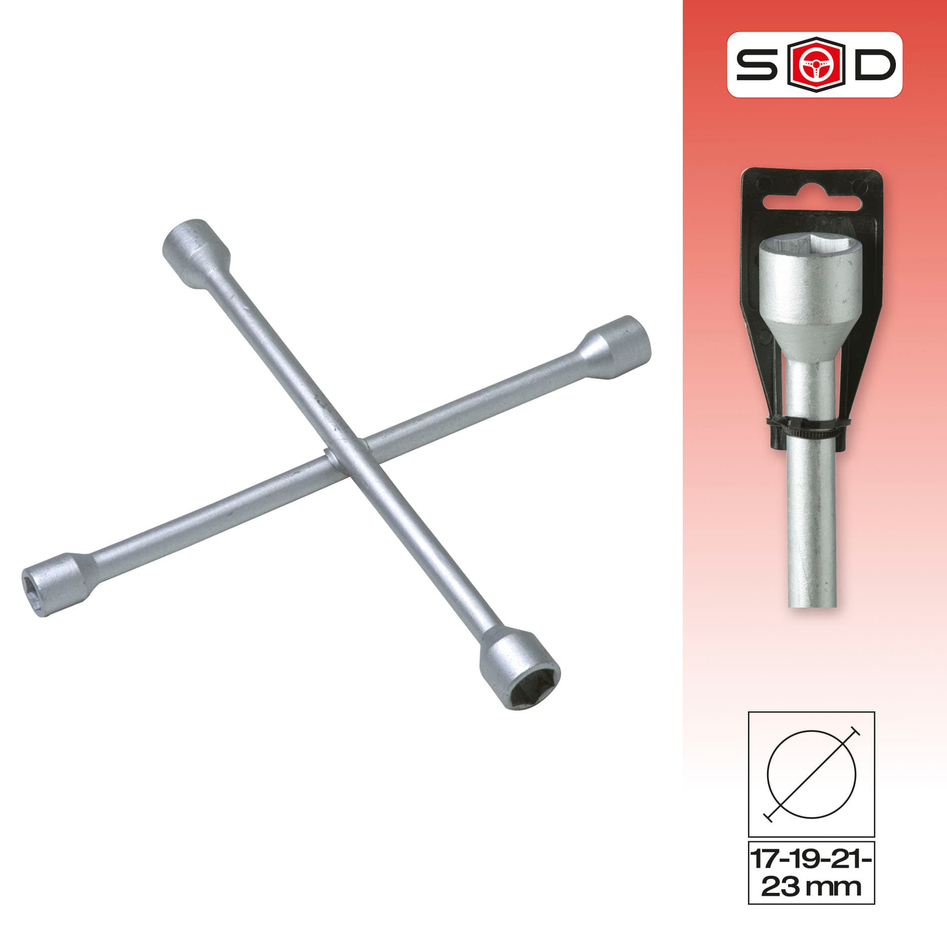 CROSS WHEEL WRENCH 17-19-21-23 MM.